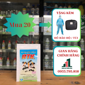 Bả diệt kiến BTK - diệt kiến cả tổ (gói 5g) (Mua 20 gói tặng kèm bộ đò bảo hộ hoặc túi đeo thời trang )