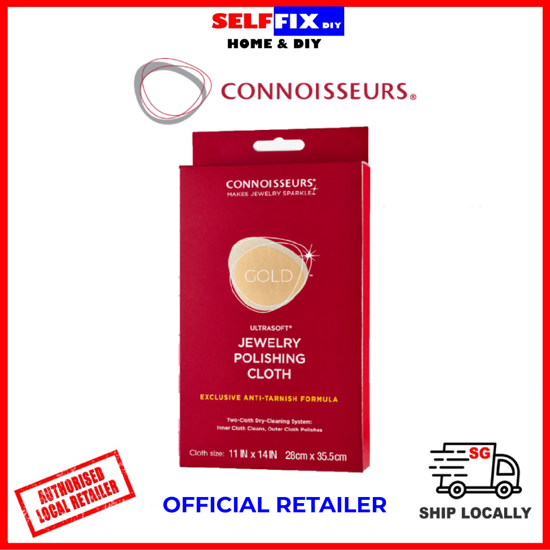 Connoisseurs Premium Edition Ultrasoft 14x14 Extra Large Gold or Silver Jewelry Polishing Cloth, Clean and Polish Jewelry While Removing Tarnish for