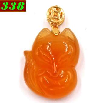 Mặt hồ ly đá thạch anh cam 2.9cm