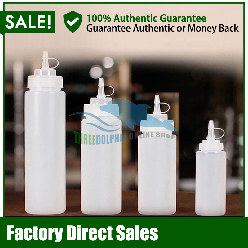 500/1000ml Transparent Squeeze Bottle Sharp Mouth Bottles Small