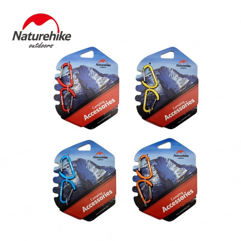 Naturehike D Shape Carabiner 4CM 2 ชิ้น คาราบิเนอร์ แขวนอุปกรณ์ NH15A004-H ราคา 59 บาท*ส่งฟรี