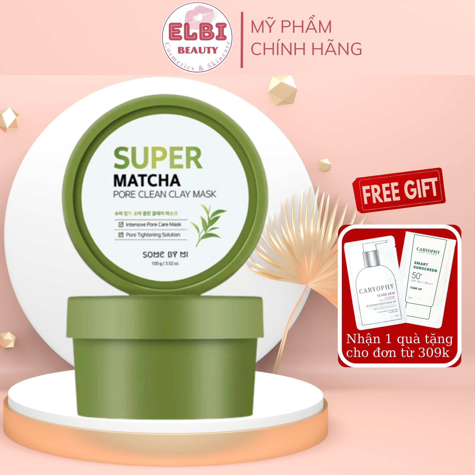 Mặt nạ đất sét trà xanh some by mi super matcha pure clean clay mask 100g