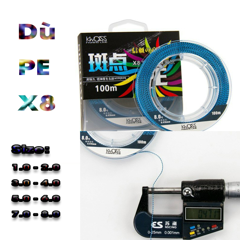 [Freeship + quà 29k] Dây Dù Câu Cá  siêu bền PE X8 Cao Cấp Giá Rẻ 3D Giúp Tàng Hình Trong Nước Chống Xoắn. Tặng Kèm Thẻo Câu Đôi