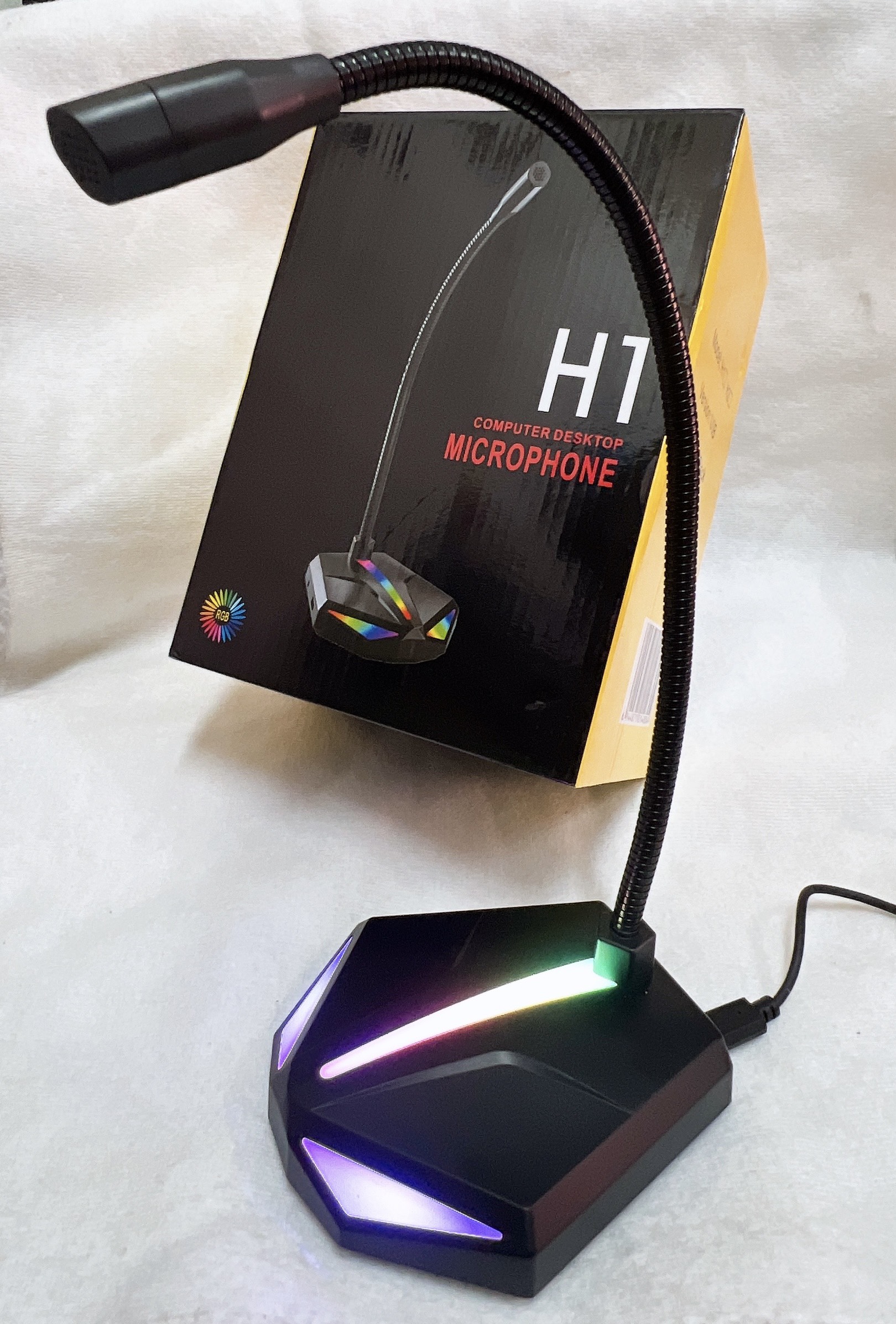 Micro phone h1 led rgb kết nối usb cho máy tính