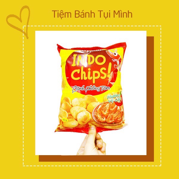 Bánh Snack Phồng Tôm Indo Chips cay Oishi 40g