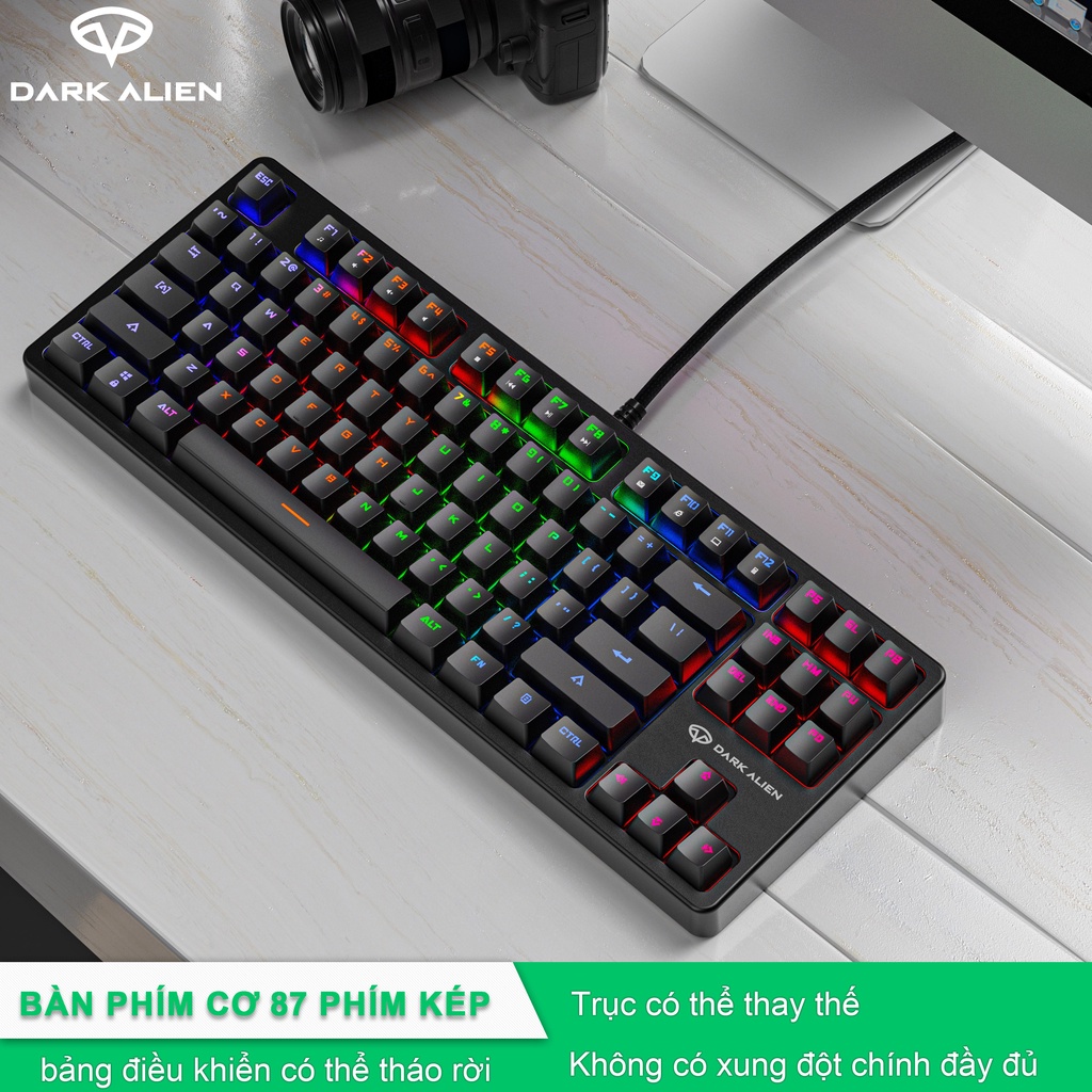 Bàn phím di động nhỏ leaven k870 bàn phím máy tính led rgb peo bàn phím chơi game bàn phím văn phòng bàn phím cơ