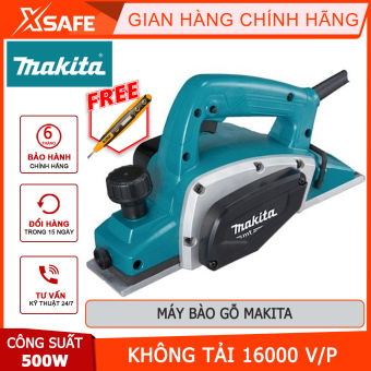 Máy bào cầm tay 500W MAKITA M1902B | máy bào gỗ 500W chổi than | có hệ thống hút bụi, dùng để làm nhẵn bóng và phẳng các bề mặt như gỗ, bê tông, đá hay như các thiết bị có bề mặt gồ gề. [CHÍNH HÃNG] [XSAFE]