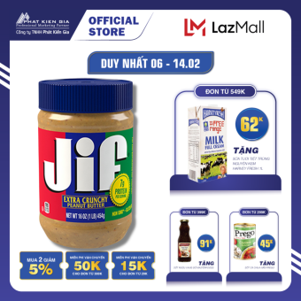 Bơ Đậu Phộng Hạt Jif 454g (Mỹ)
