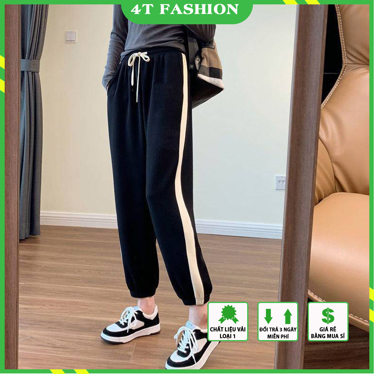 Quần Jogger nữ T-one cao cấp - jogger nữ chất liệu nỉ dày viền sọc hàng Quảng Châu -quần jogger nữ, quần jogger, jogger, jogger nữ, quần jogger nữ ống rộng, quan jogger nu, quần jogger nữ cao cấp đi chơi, đi tập gym thể thao, đi học, đi làm siêu xin