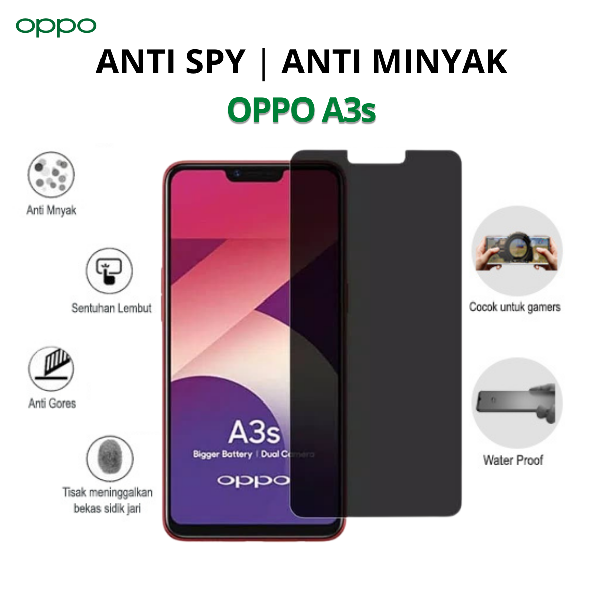 oppo a3s tahan air