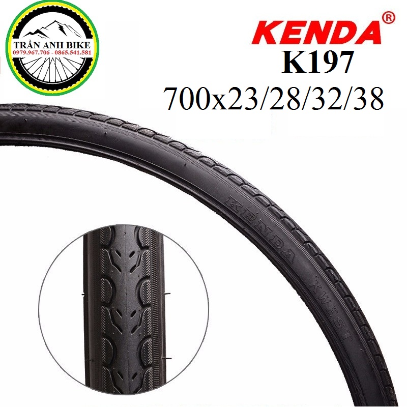 Vỏ lốp xe đạp KENDA K197 dành cho vành 700x23/28/32/38