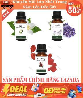BỘ 3 CHAI TINH DẦU HƯƠNG HOA THIÊN NHIÊN TINH DẦU HOA NHÀI LAVENDER HOA HỒNG