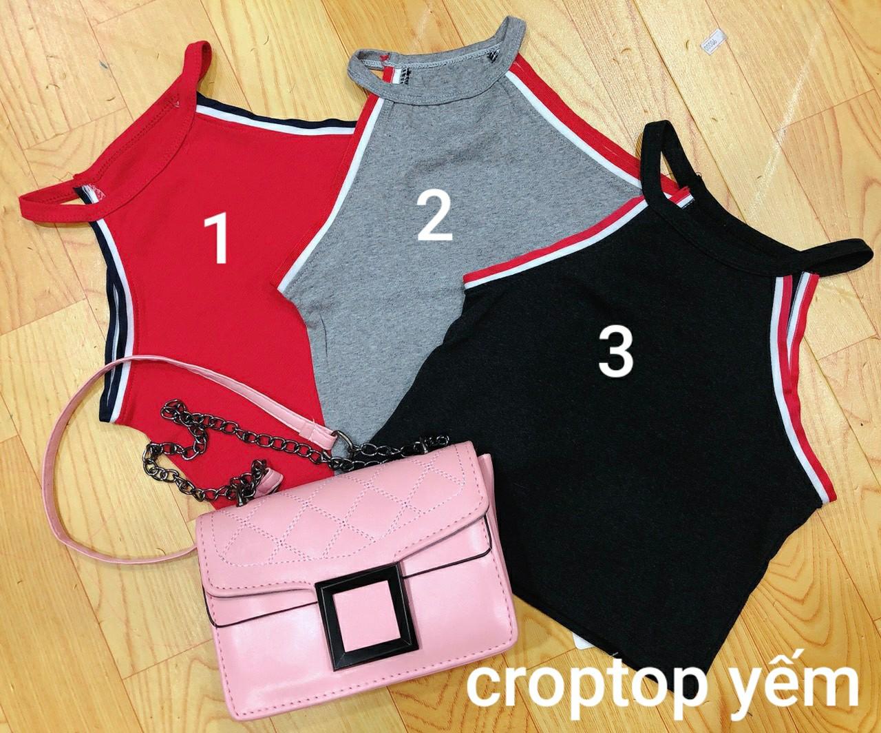 Áo thun crop top cổ yếm, ba lổ, hai dây