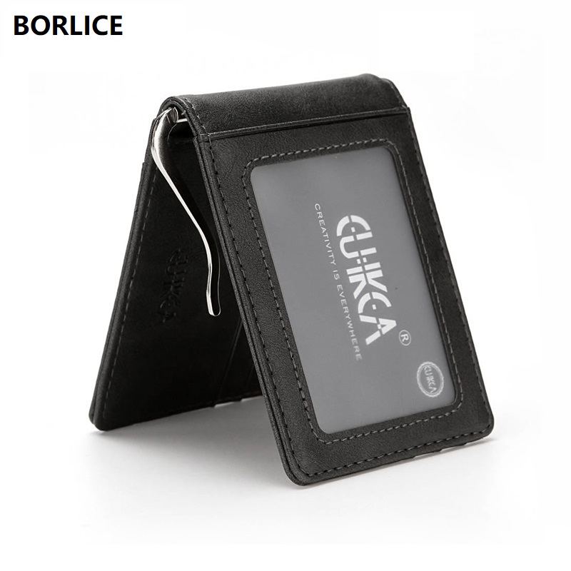 Ví Rfid Phi Giới Tính Ví Kẹp Tiền Ví Da Mỏng Kẹp Kim Loại Nam Nữ Ví Đựng Thẻ Tín Dụng ID Doanh Nhân Ví Du Lịch