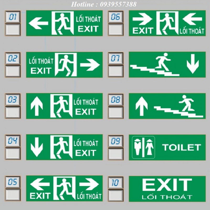 Đèn exit thoát hiểm 2 mặt , đèn chỉ dẫn lối thoát , đèn thoát hiểm phòng cháy chữa cháy