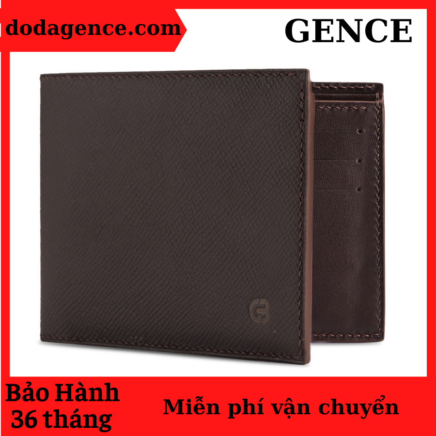 Ví nam, bóp nam thời trang da bò epsom cao cấp gence hm06 màu nâu