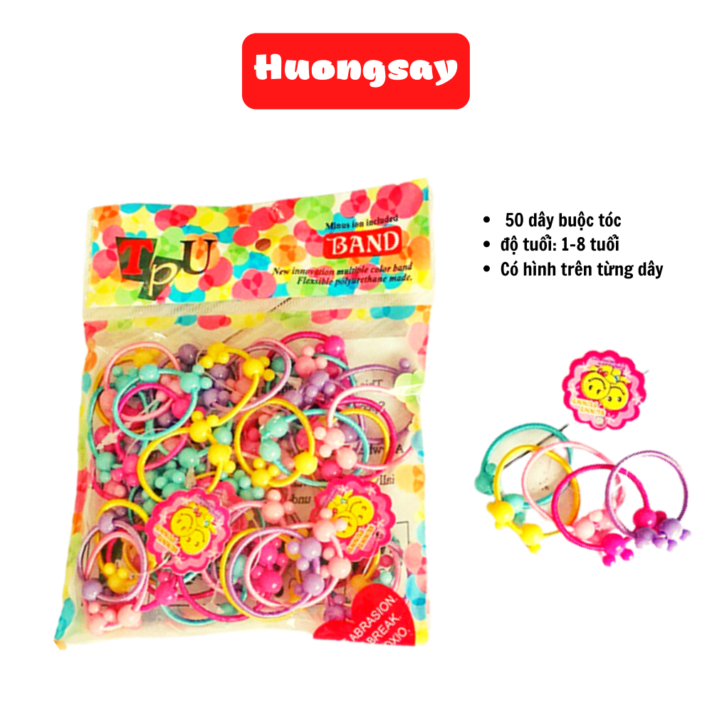 Túi 50 dây chun buộc tóc siêu xinh cho bé yêu