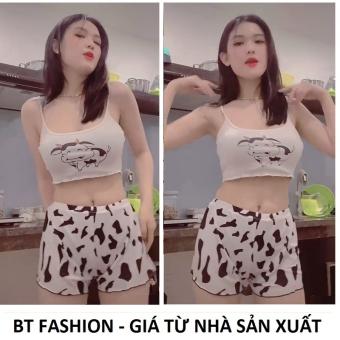 Set HOT Quần Thun + Áo Thun Hai Dây Bò Sữa - BT FASHION (DN01)