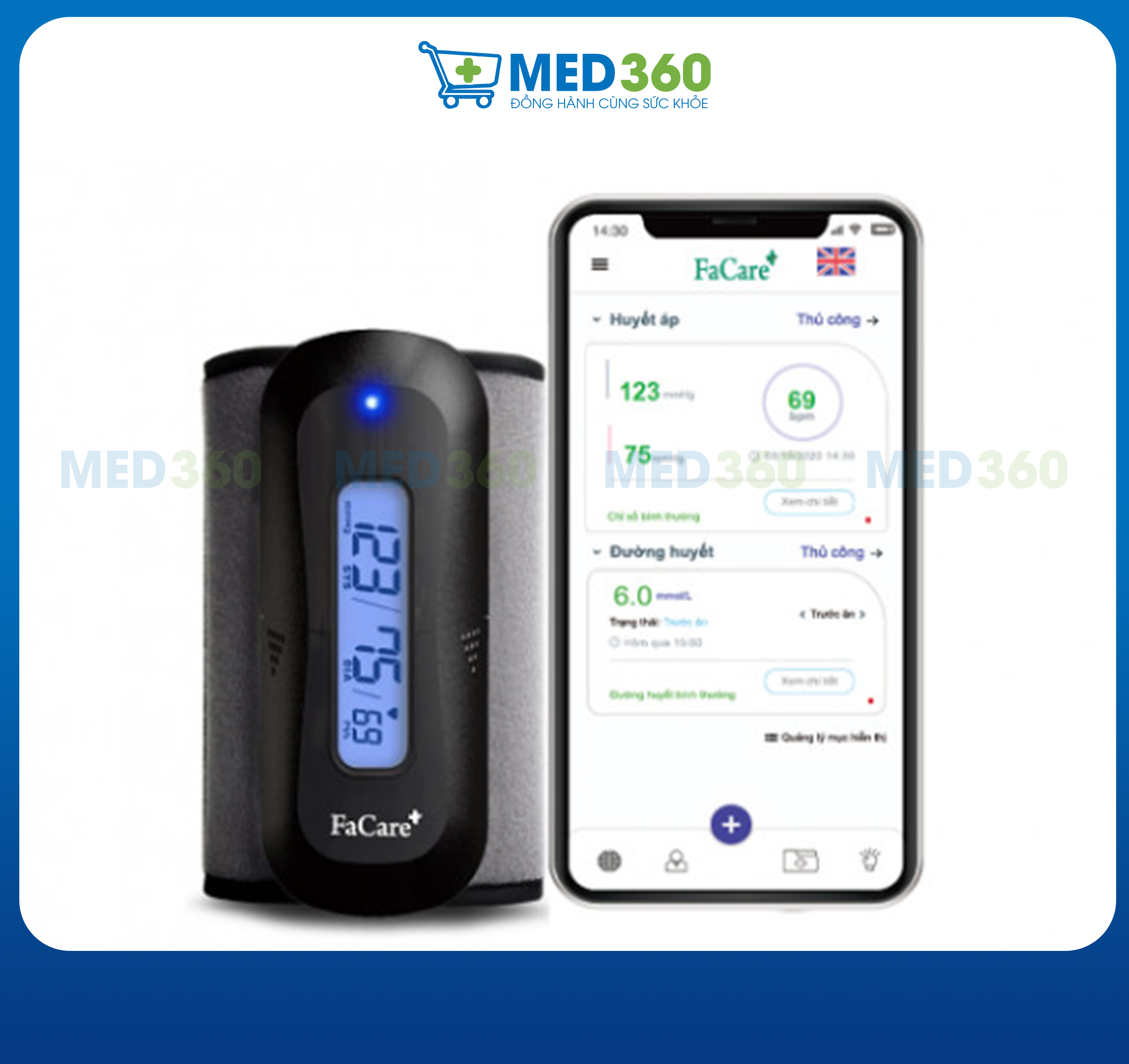 Máy đo huyết áp bắp tay tự động FC-P188 Bluetooth TD-3140 - TBYT Med360