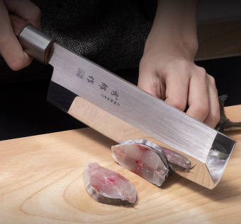 Dao nhật bản hàng bãi lưỡi của Sakai Takayuki nhập khẩu từ Nhật Bản dao đầu cá dao nấu ăn dao nấu cá dao xương cá hồi dao cá sống dao cá sống