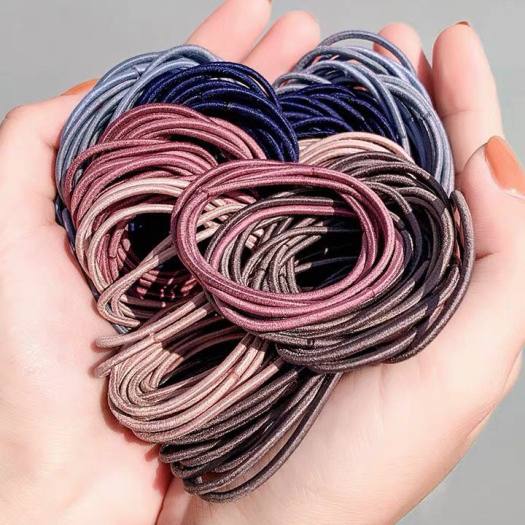 SET 100 DÂY BUỘC TÓC kèm túi Zip, Dây Chun Buộc Tóc nhiều màu - Dây Thun Cột Tóc Nữ Phong Cách Hàn Quốc nhiều màu trơn sợi cao su siêu co giãn Mocstore