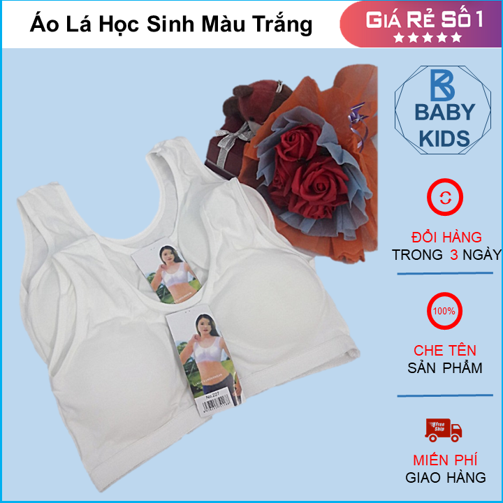 Áo lót học sinh, Combo 05 áo lá học sinh mút mỏng, áo học lá trơn, áo lót học cấp 2, áo lót tuổi dậy thì