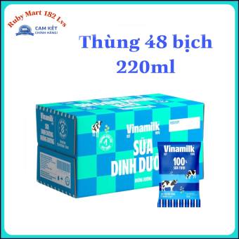 Thùng 48 bịch sữa tươi Vinamilk 220ml