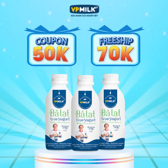 Sữa Chua Uống VPMilk Đà Lạt True Yogurt chai 450ml