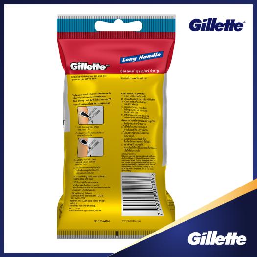 Combo 3 gói dao cạo râu Gillette Superthin Cán vàng (Gói 5+1)X3