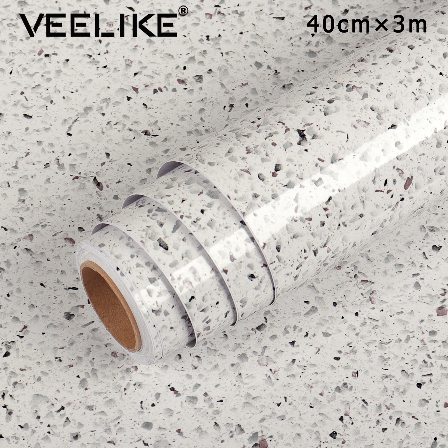 Veelike Giấy Dán Tường Đá Hoa Cương 40Cm X 300Cm Giấy Dán Tường Vinyl Có Thể Tháo Rời Chống Nước Tự Dính Cho Tủ Bếp Mặt Bàn TV Giấy Dán Tường Dễ Lau Chùi Trang Trí Nhà Cửa