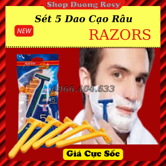 Gói 5 Cái Dao cạo râu giá rẻ. dao cạo du lịch tiện lợi