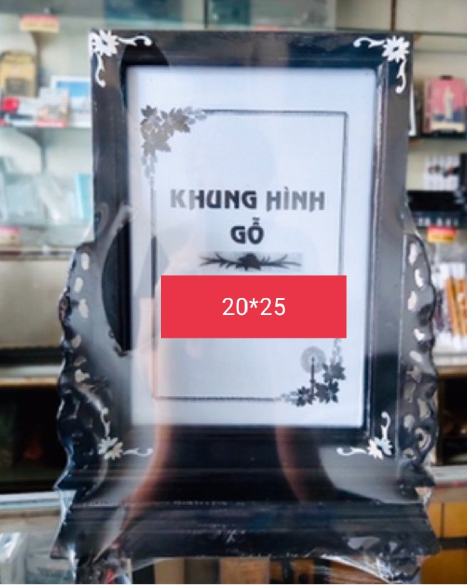 Khung thờ gỗ cao cấp 20x25 có chân đế ,khung chắc chắn ,bền đẹp có 2 màu nâu và đen