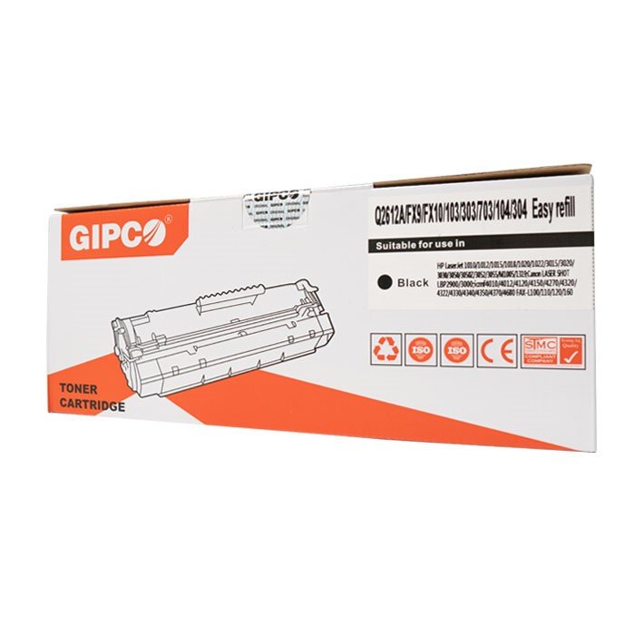 Hộp mực gipco q2612a - cartridge máy in canon 2900/3000, hp 1010/ 1012...