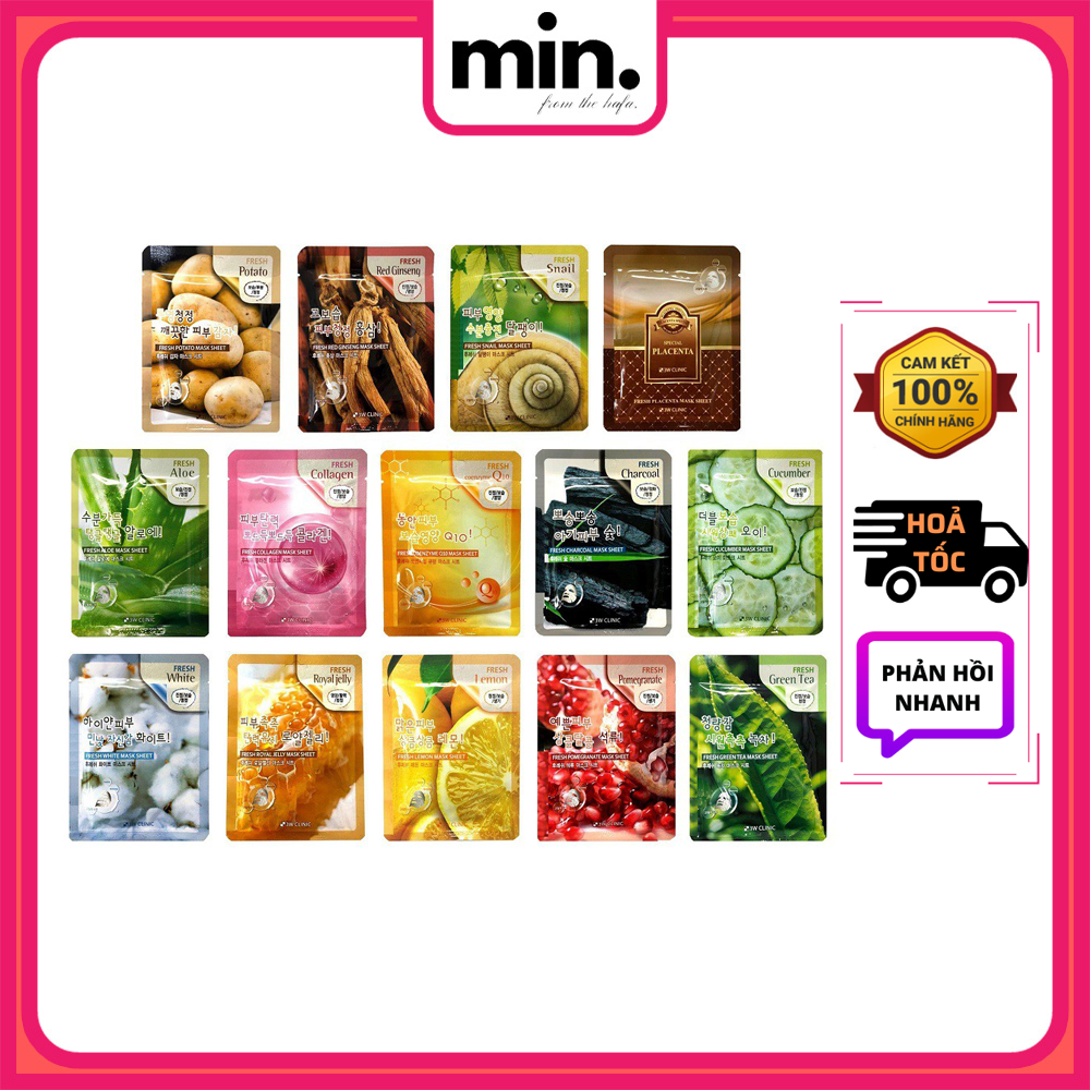 Combo 10 mặt nạ dưỡng da 3w clinic fresh mask sheet 23ml x10 _ 3w clinic chính hãng