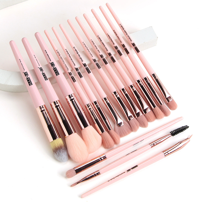 Beautybigbang bộ cọ trang điểm 15 cái/bộ cọ lông mày kẻ mắt tán phấn mắt