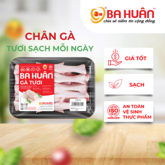 Chân gà tươi mỗi ngày Ba Huân - Vỉ 500g - Date mới mỗi ngày - Thịt gà tươi