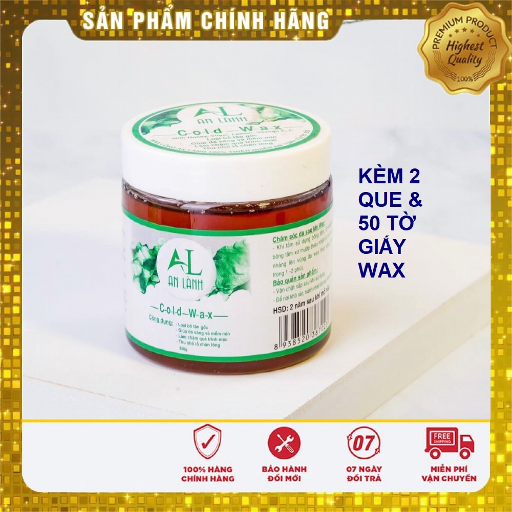 (CHÍNH HÃNG) WAX LÔNG LẠNH AN LÀNH + TẶNG BỘ DỤNG CỤ WAX (2 QUE VÀ 50 TỜ GIẤY)