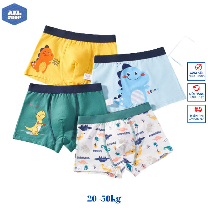 Quần chíp bé trai 20kg đến 50kg, set quần lót bé trai, quần sịp cho bé trai hàng Quảng Châu hiệu BOMBAY COOL