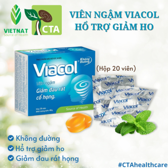 VIÊN NGẬM GIẢM ĐAU RÁT CỔ HỌNG VIACOL (Hộp 20 viên)