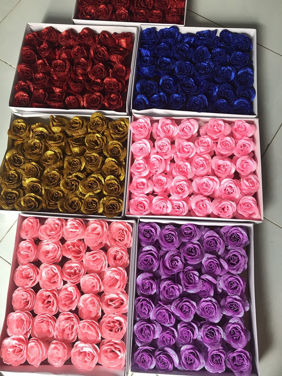 Hoa hồng nhũ kim tuyến, lẻ 1 bông