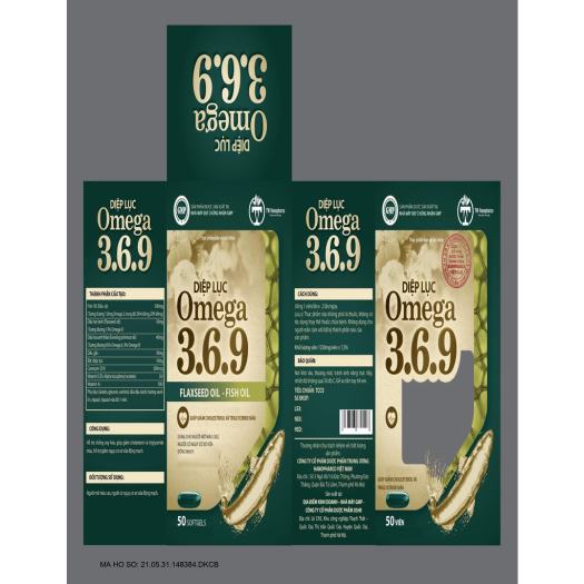 Diệp lục OMEGA 3-6-9, mắt sáng, não tinh, tim khỏe, da đẹp ( hộp 50 viên)
