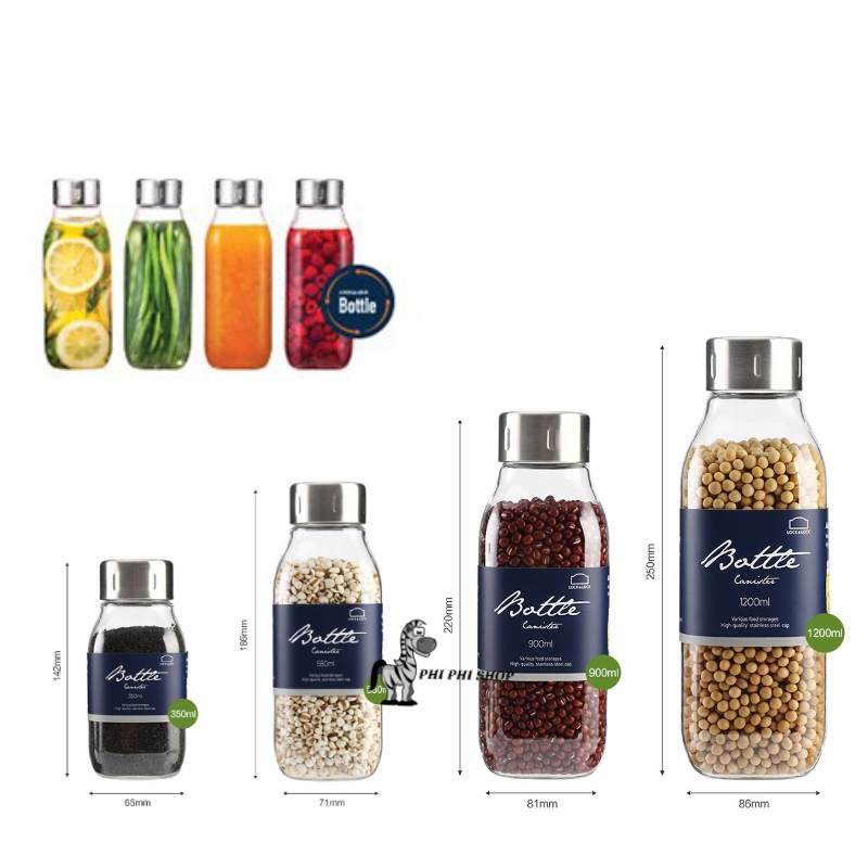 Bình đựng thực phẩm có lưới lọc Lock&Lock Canister dùng ngâm tỏi ớt đựng gia vị HTE550 HTE551 HTE552 HTE553