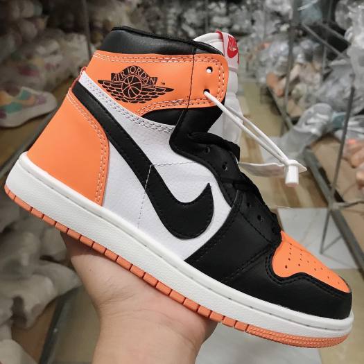 Giày thể thao, giày air jordan 1 Shattered Backboard, giày jordan đen cam cổ cao nam nữ phong cách thời trang