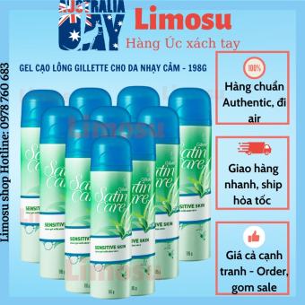 Bọt cạo lông GILLETTE satin care cho da nhạy cảm Gel cạo lông toàn thân và bikini dành cho nam nữ 195g
