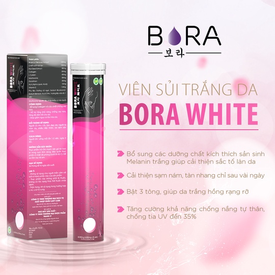 Viên Sủi Trắng Da Bora White Hộp 20 viên - Bora