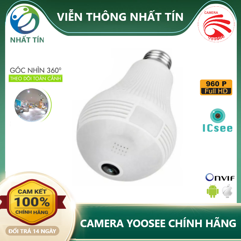 Camera wifi quan sát 360 hình bóng đèn Wifi Panorama kết nối không dây - Hàng nhập khẩu