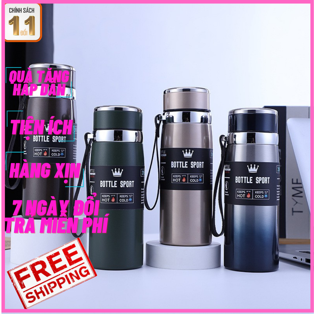 [GIỮ NHIỆT ĐẾN 12 TIẾNG] Bình giữ nhiệt inox 304 dung tích 600ml-800ml 2 lớp cách nhiệt giữ nóng lạnh cao cấp