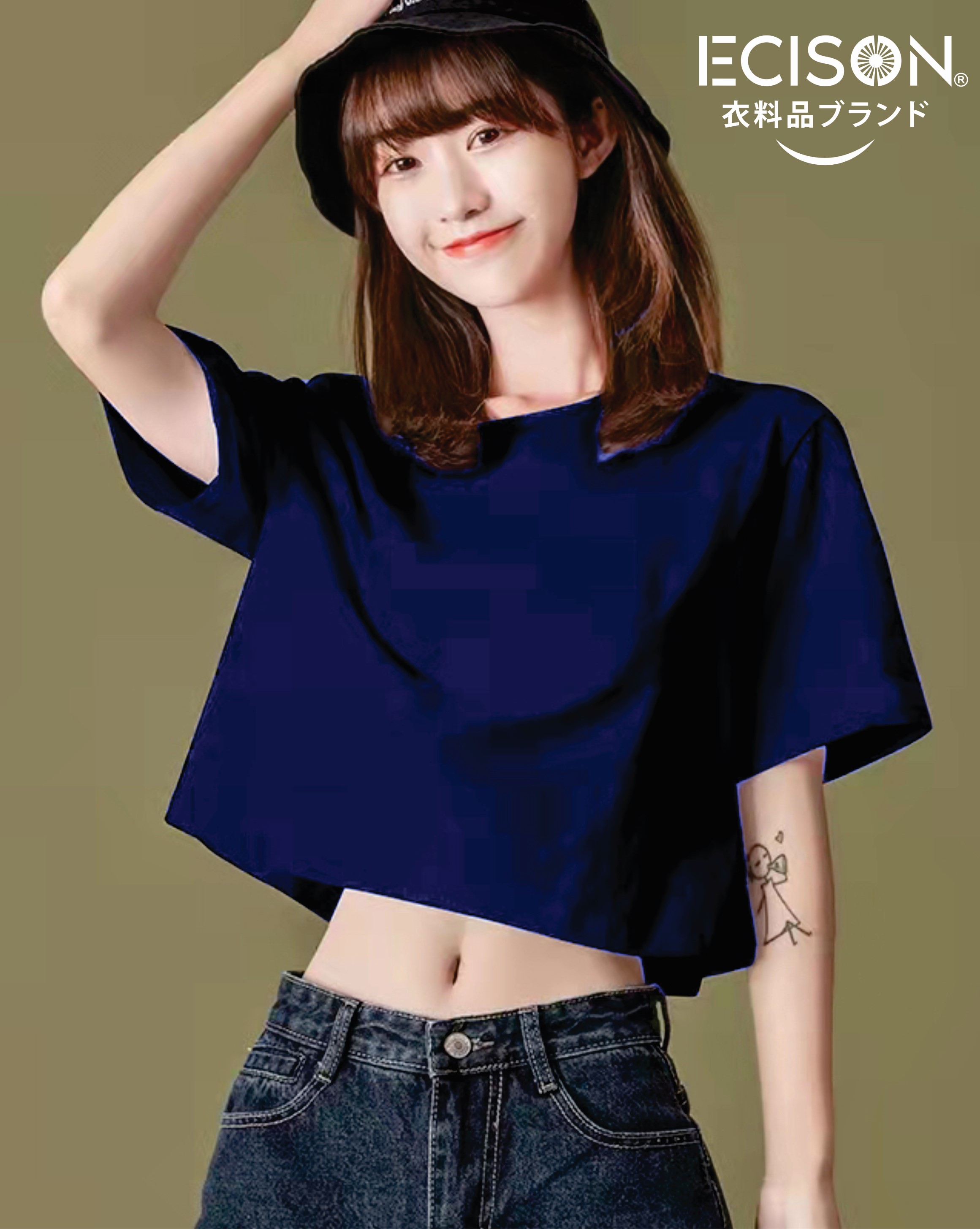 New Arrival Oversized Loose Shirt short sleeves crop top Graphic