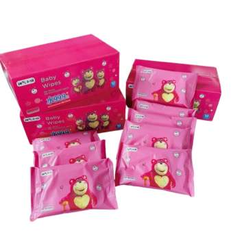 Thùng khăn ướt 10 Bịch Gấu Dâu, Khăn lau đa năng không mùi siêu mịn kháng khuẩn