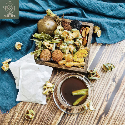 Set Trà Sâm Bí Đao Chilltea, Trà Hoa Cúc, Bí Đao Sấy Khô Giảm Cân, La Hán Quả Thanh Nhiệt, Mát Gan Nhà Làm Nấu 2-4 lít